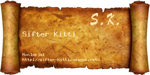 Sifter Kitti névjegykártya