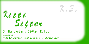 kitti sifter business card